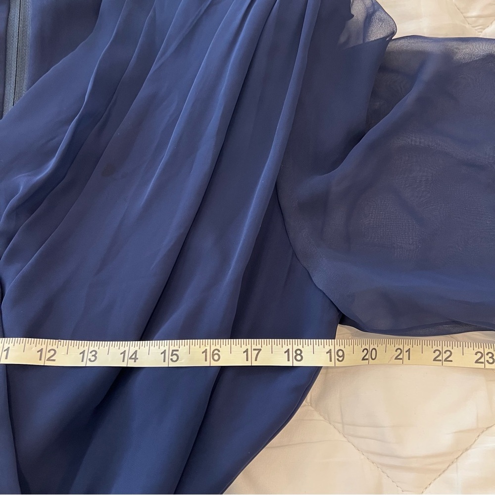 Vintage Jack Bryan Evening Gown Dress Large Blue Beaded Chiffon Celestial Gala - Picture 13 of 15
